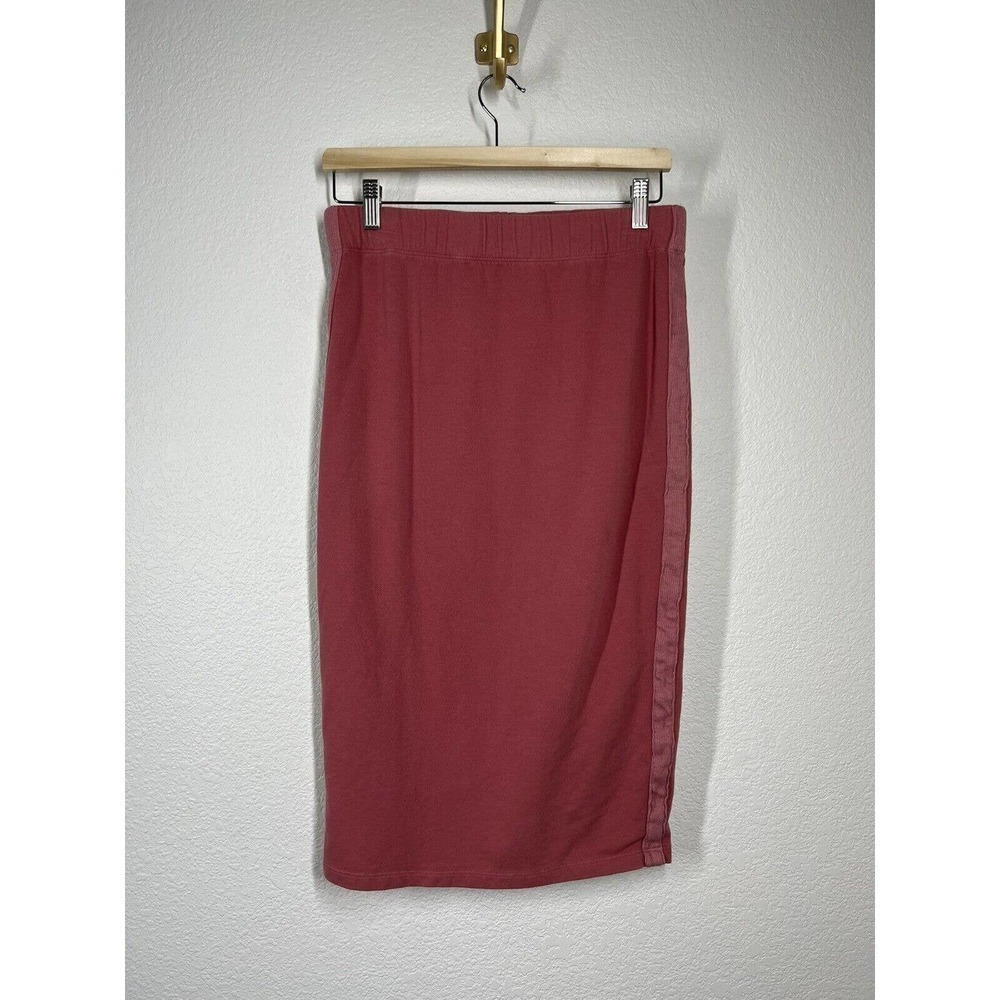 Anthropologie T.la Small S French Terry Midi Skirt Pull On Dark Rose